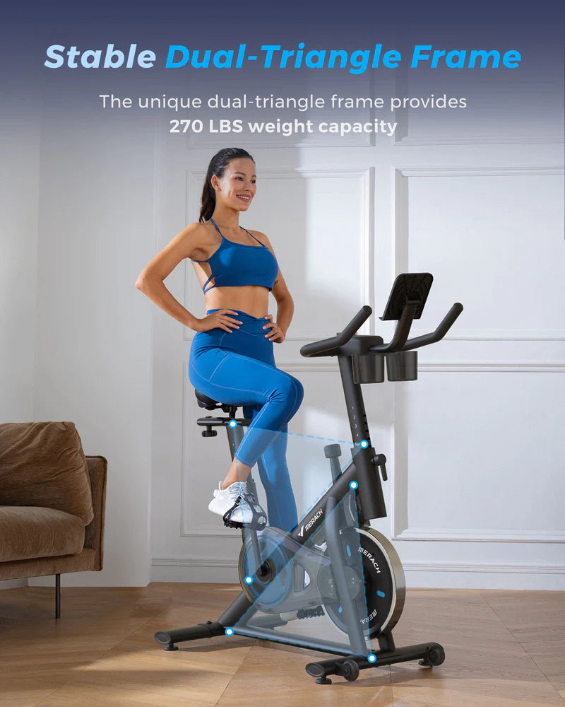 S26 Magnetic Stationary Exercise Bike, Low Noise Indoor Cycling Bike with Tablet Mount