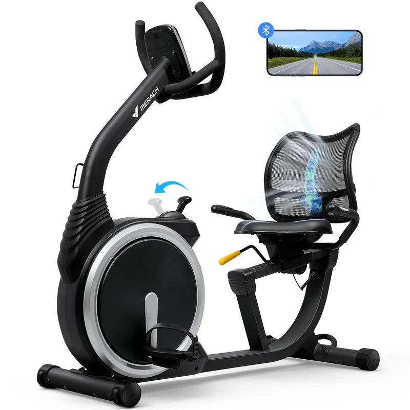 High-end Recumbent Exercise Bike for Home, Magnetic Recumbent Stationary Bike with Bluetooth