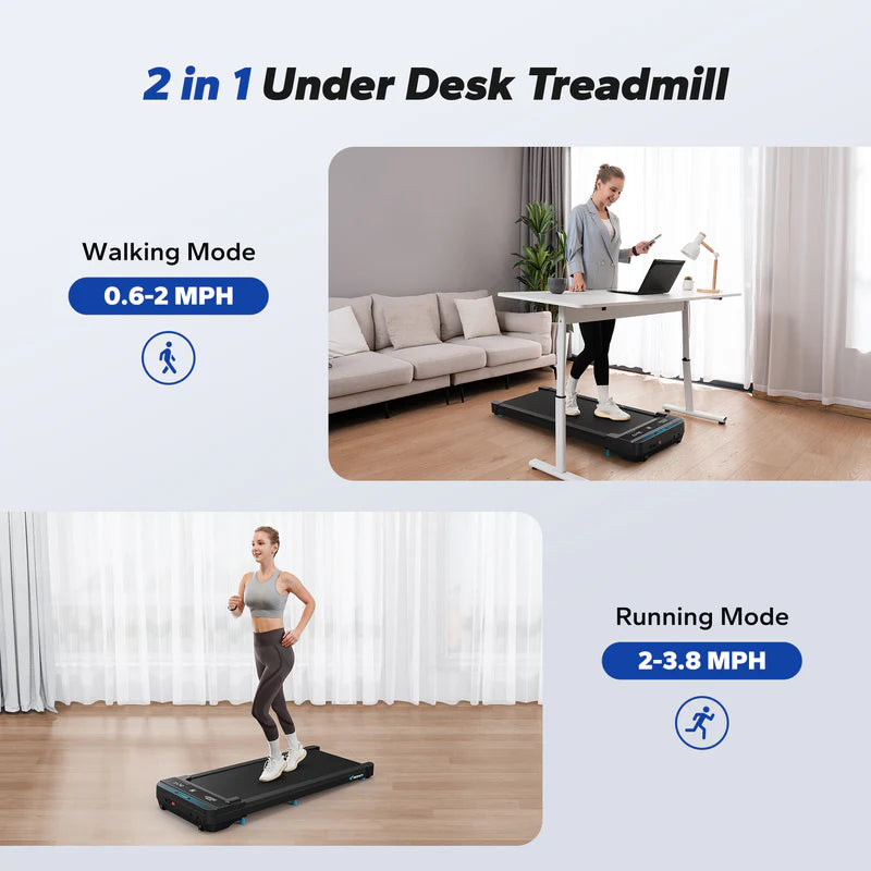 Walking Pad Treadmill with Auto Incline, 2.5HP Quiet Under Desk Treadmill for Home & Office